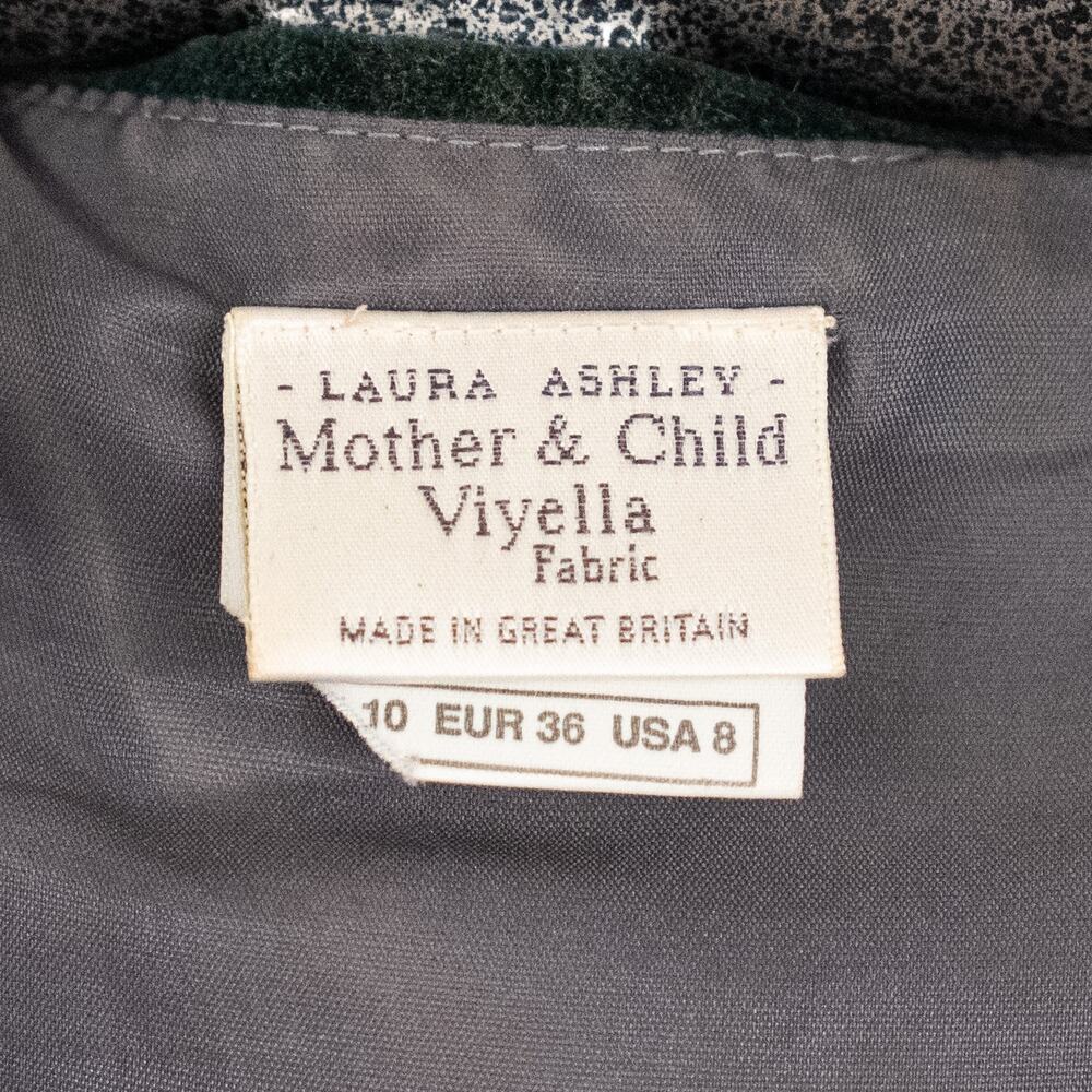 Vintage Laura Ashley Dress Floral Viyella Fabric US Size 8 Velvet Collar Cottage - Picture 8 of 9